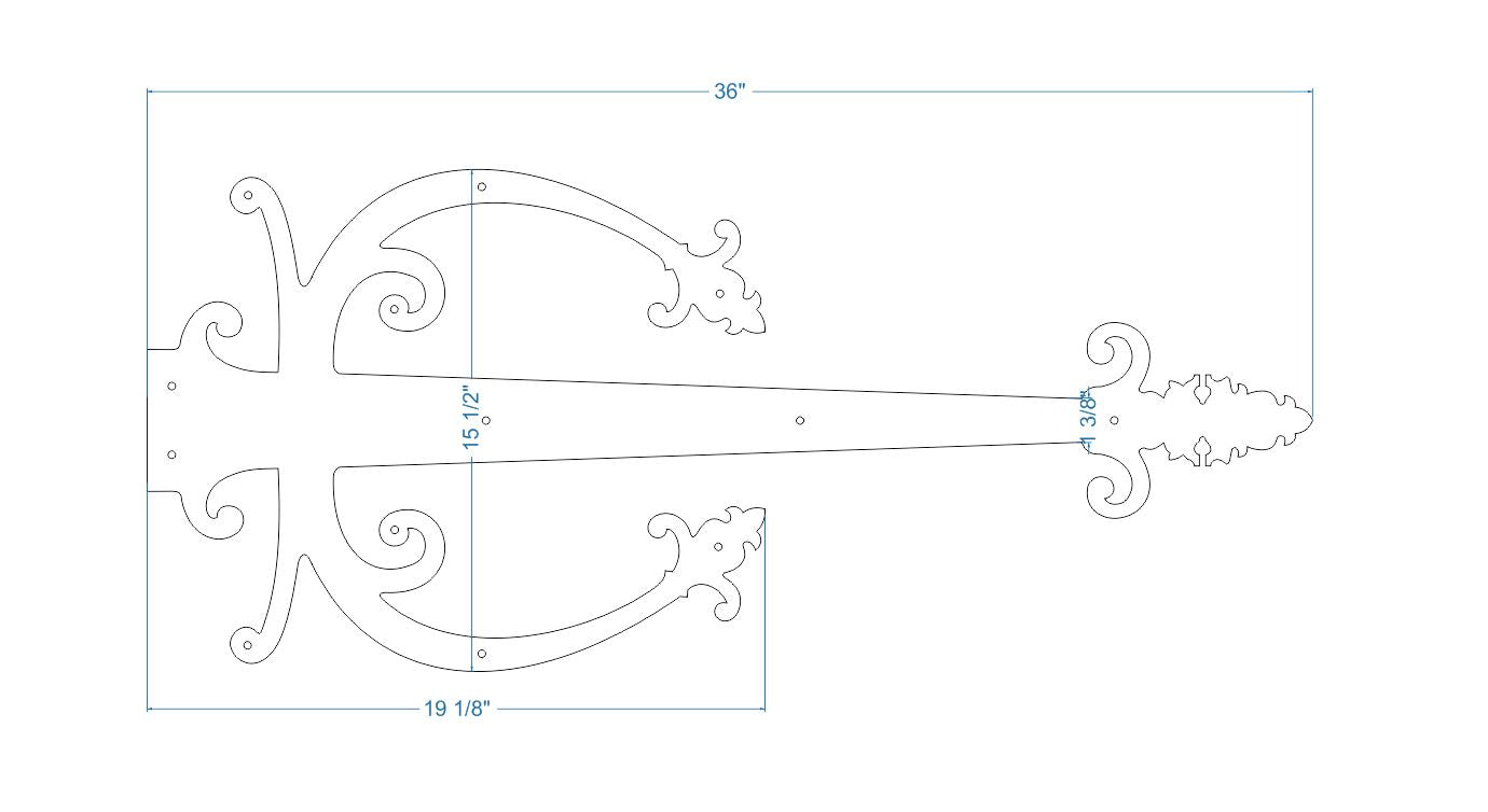 Correa de bisagra de imitación de hierro medieval