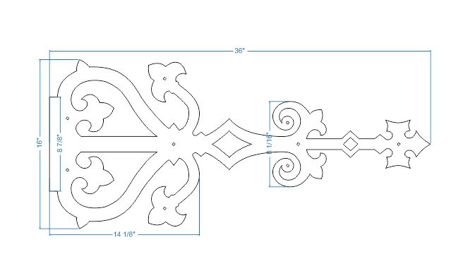 Medieval Reconquista Iron Faux Hinge Strap