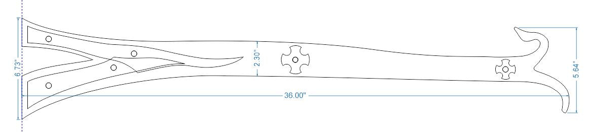 XL Nordic Iron Age Wrought Iron Faux Hinge Strap
