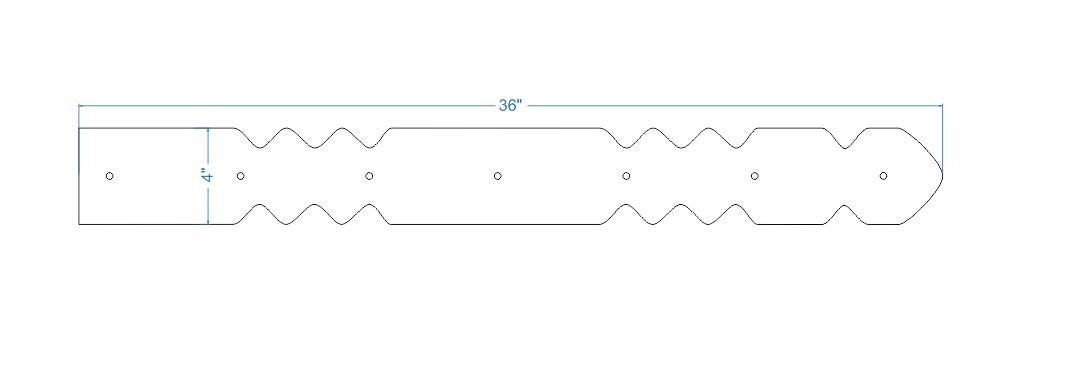 Sangle de charnière en faux fer Art Déco XL