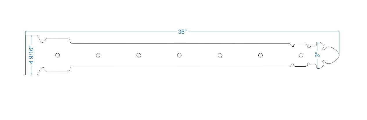 XL Correa de imitación de hierro forjado con bisagra de catedral española