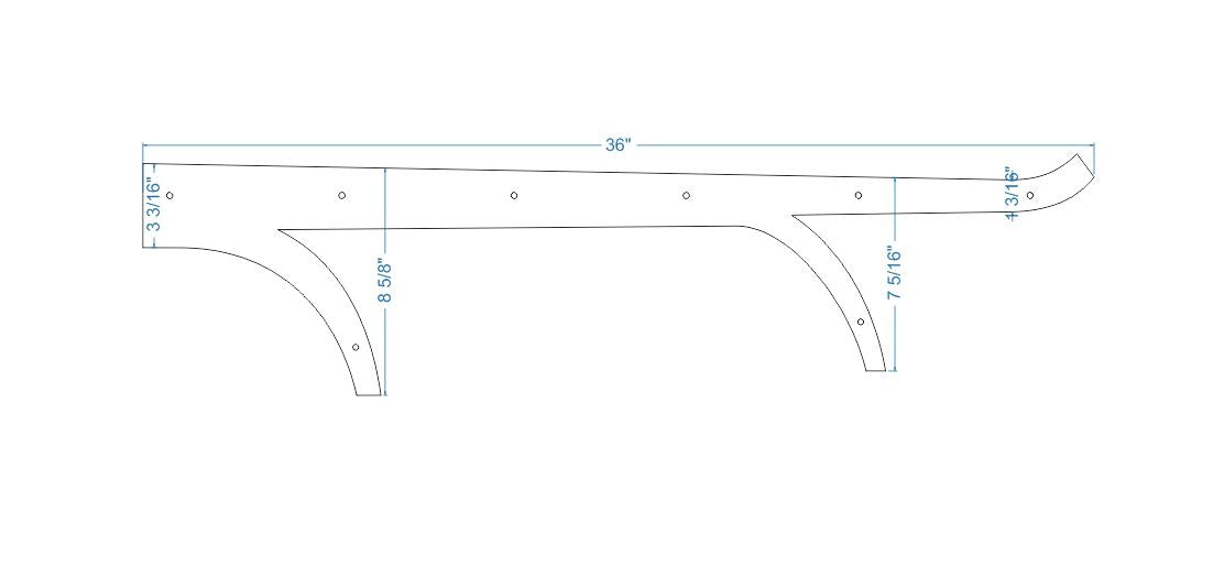 XL Scandinavian Wrought Iron Faux Hinge Strap
