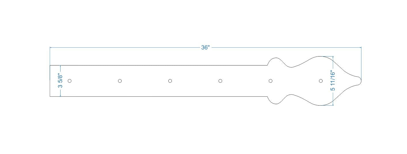 Cottage Iron Faux Hinge Strap