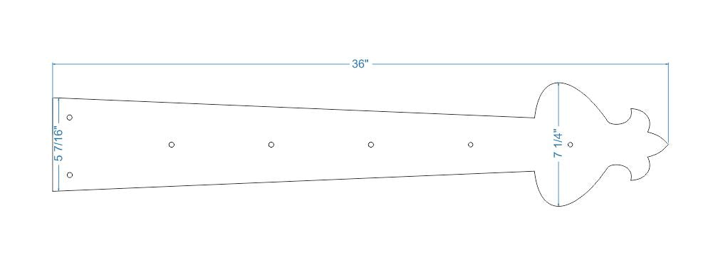 XL Art Nueveau Iron Faux Hinge Strap