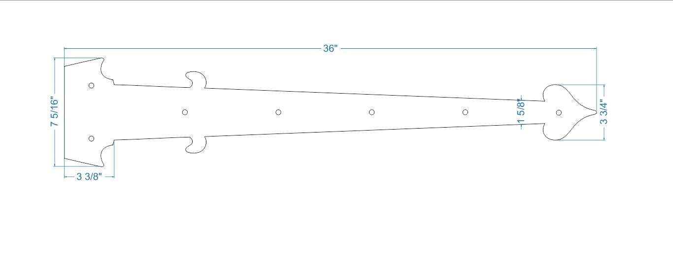 XL Federal Iron Faux Hinge Strap