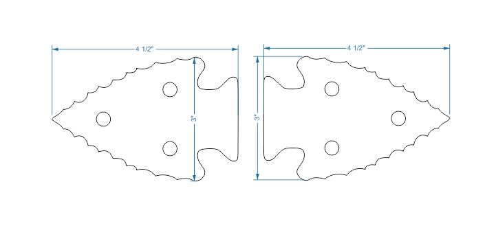 Authentic Arrowhead Iron Hinge