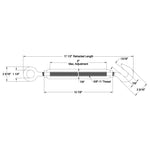 5/8" dia. Hook to Eye Turnbuckles Turnbuckle