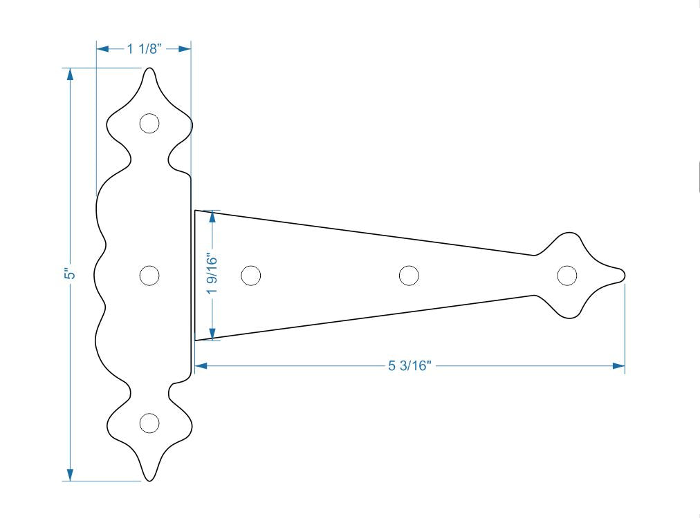 Tudor Revival Iron Hinge