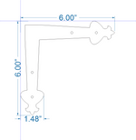 Art Nouveau Iron "L" Strap