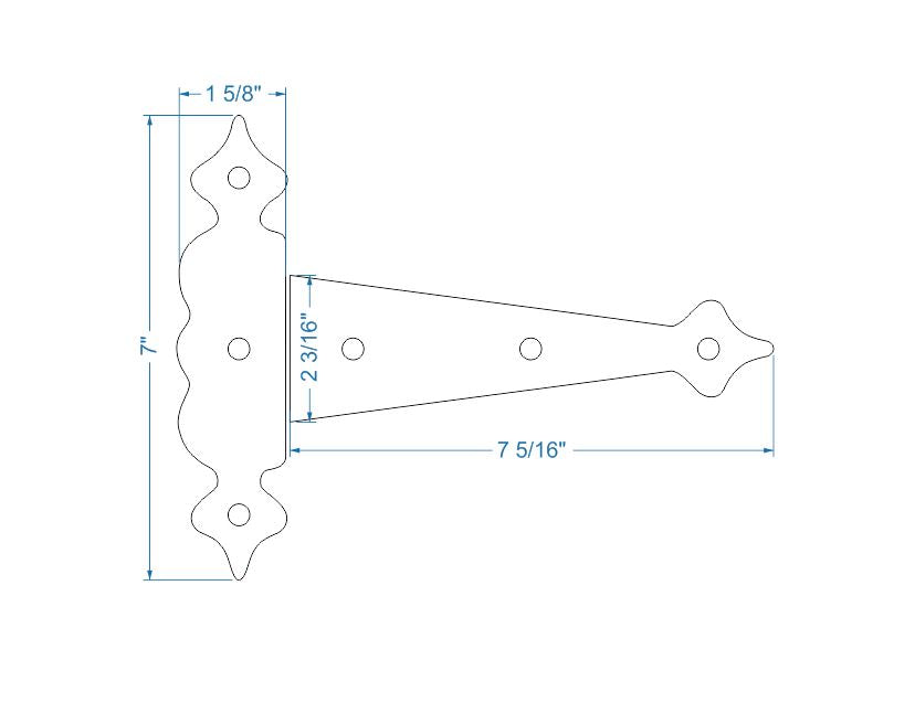 Tudor Revival Iron Hinge