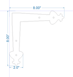 Art Nouveau Iron "L" Plate Brackets & Reinforcement Braces L Plates