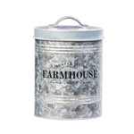 Amici Home Farmhouse Country Living Galvanized Metal Kitchen Storage Canister Food Storage Bins Kitchen Accessory