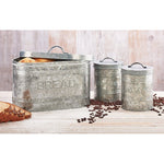 Amici Home Rustic Kitchen Collection Galvanized Metal Bread Storage Canister Food Storage Bins Kitchen Accessory