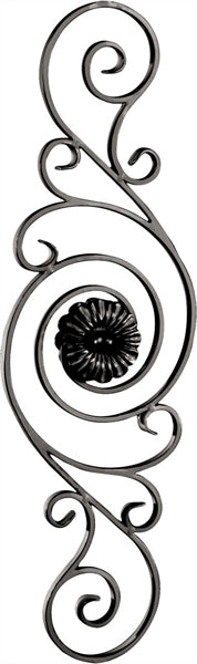 Smooth Elongated Cabinet Insert with Rosette