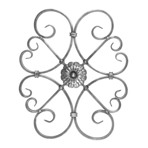 Scrolled Iron Insert with Rosette