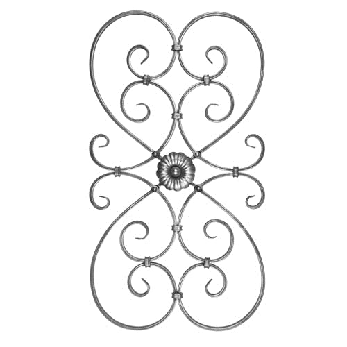 Scrolled and riveted Iron Insert with Rosette