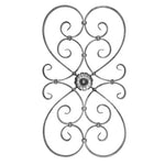 Scrolled and riveted Iron Insert with Rosette - Old West Iron