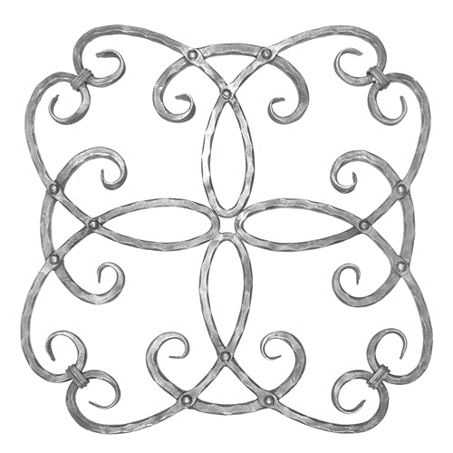 Small Riveted Hammered Iron Insert