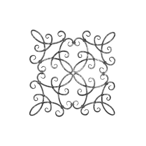 Large Riveted Hammered Iron Insert