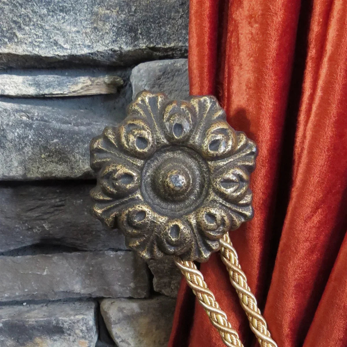Roman Acanthus Curtain Tie Back - Old West Iron