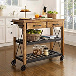 Carbon Loft Edwin Wood and Metal Kitchen Cart - 42"W x 18"D x 36.75"H Carts Furniture
