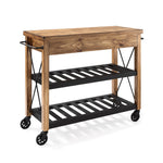Carbon Loft Edwin Wood and Metal Kitchen Cart - 42"W x 18"D x 36.75"H Carts Furniture