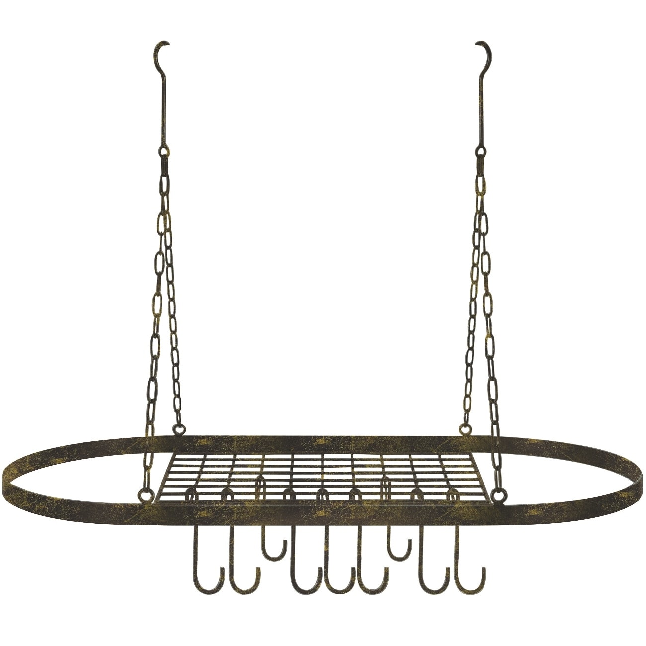 Ceiling mounted Pot Rack with Hooks-Rustic - 31.50