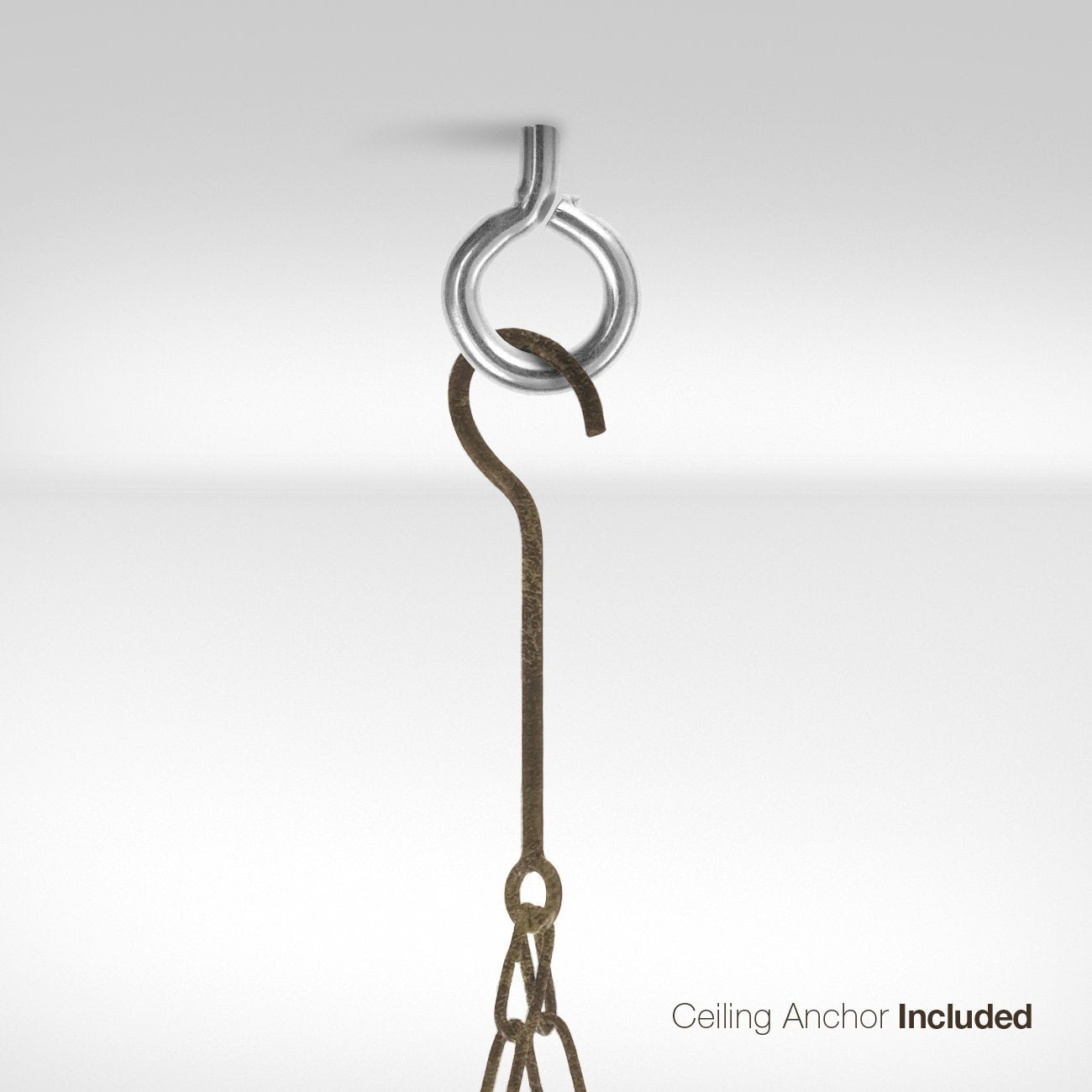 Ceiling mounted Pot Rack with Hooks-Rustic - 31.50