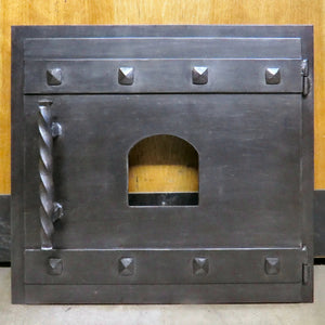 Custom Craftsman Rectangle Hinged Pizza Oven Door - Old West Iron