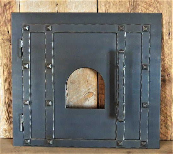 Rustic Arched Hinged Pizza Oven Door
