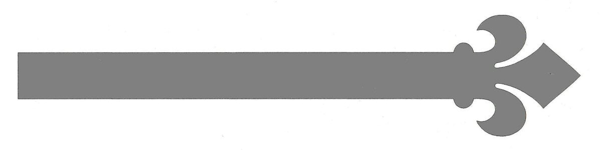 Dunmow Crest Fleur De Lis Iron Faux Bisagra Correa