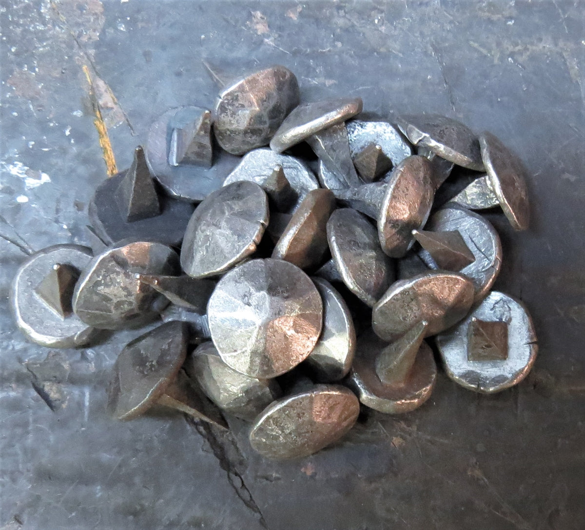 Raw Metal Lot HCN-01 3/4" x 3/4" Round Hammered Head Spike QTY (100)