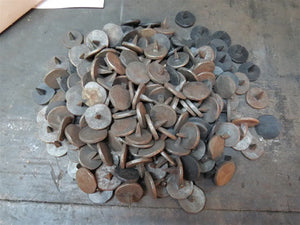1 1/2" x 3/4" Round Flat Hammered Clavos with Spike QTY (50) - Old West Iron