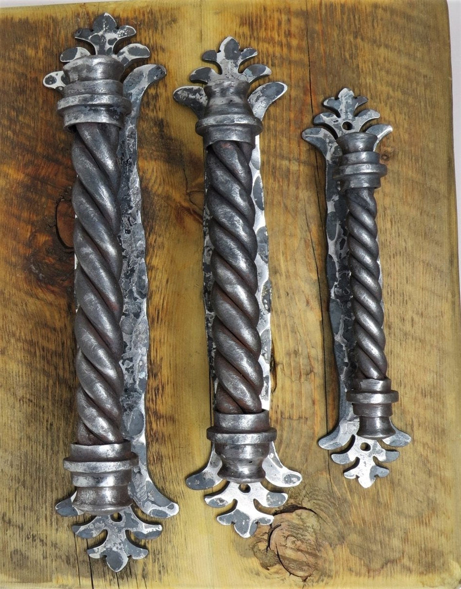 Greco-Persian Door Pull with Distressed Backplate