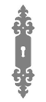 HE-323-L Renaissance Iron Escutcheon Plate Large