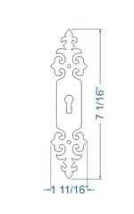 HE-323-L Renaissance Iron Escutcheon Plate Large