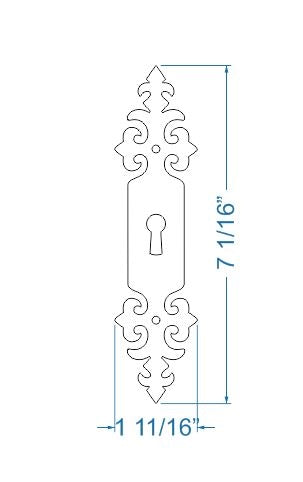 HE-323-L Renaissance Iron Escutcheon Plate Large