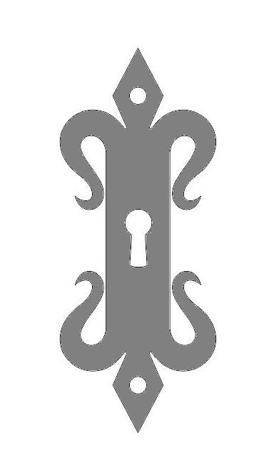 HE-325 Spanish Mission Iron Escutcheon Plate