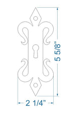 HE-325 Spanish Mission Iron Escutcheon Plate