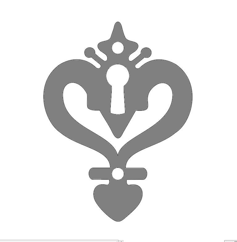 HE-327 Old English Castle Iron Escutcheon Plate