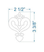 HE-327 Old English Castle Iron Escutcheon Plate