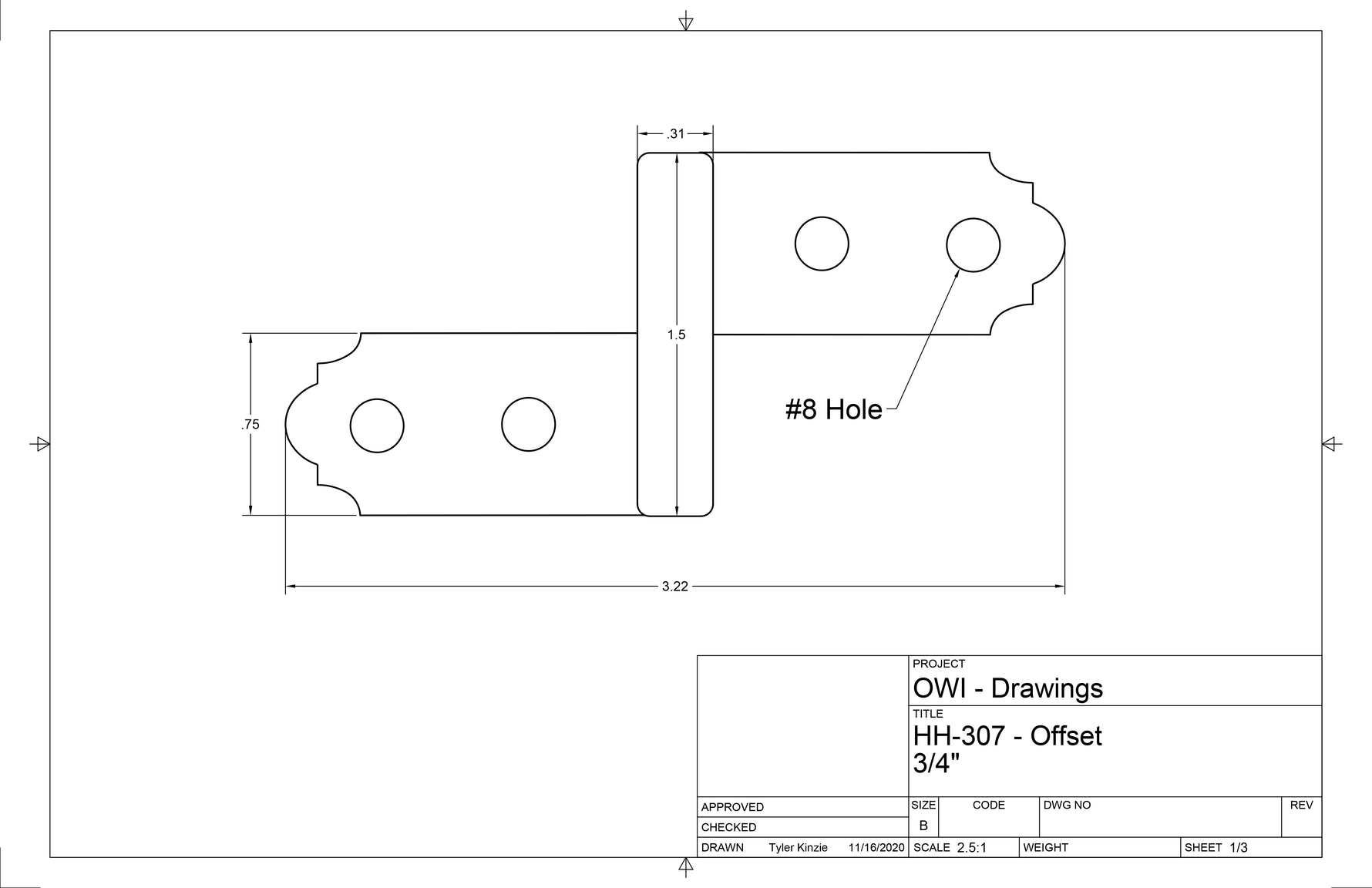 Classic Iron Offset Hinge