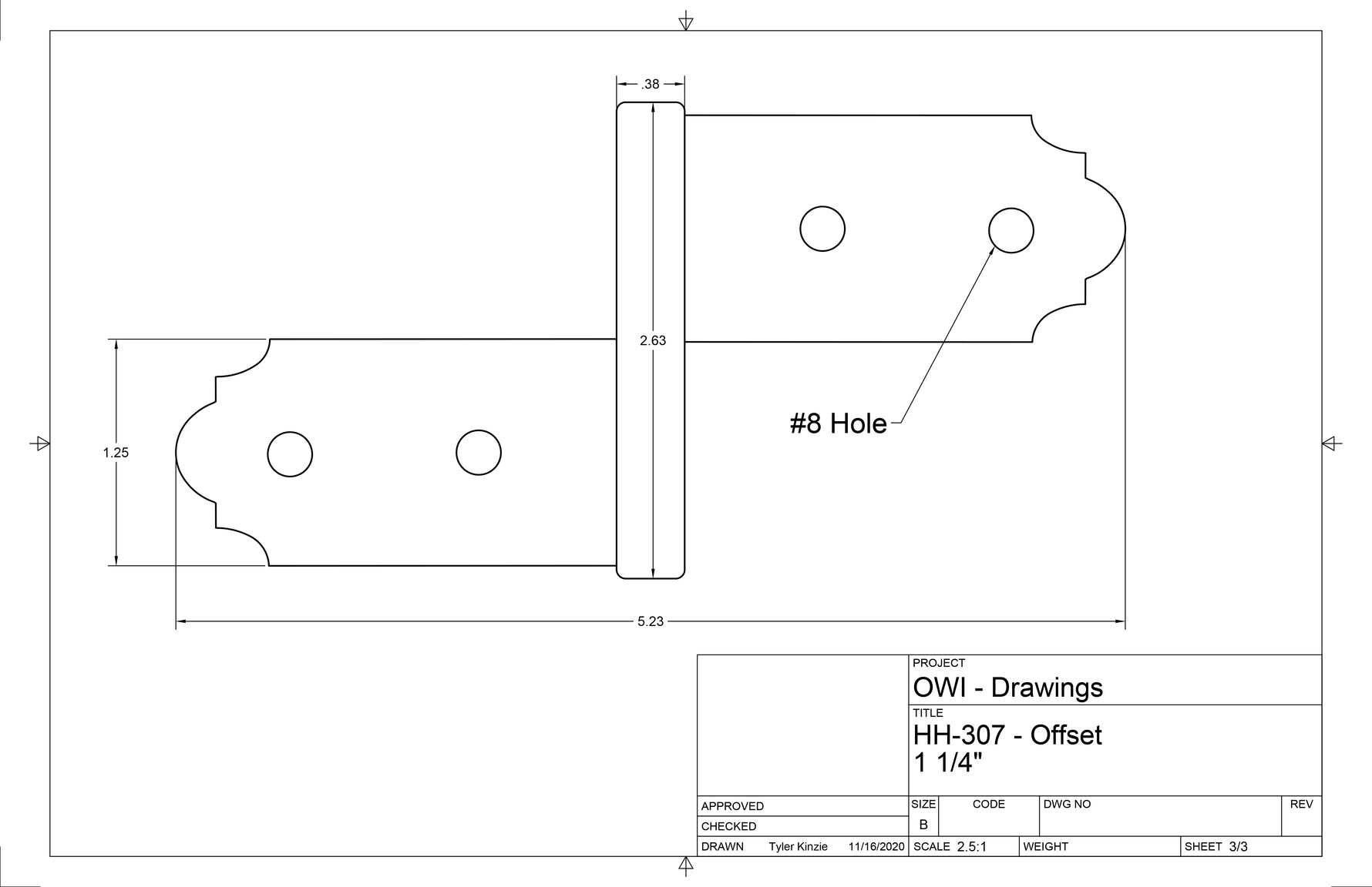 Classic Iron Offset Hinge