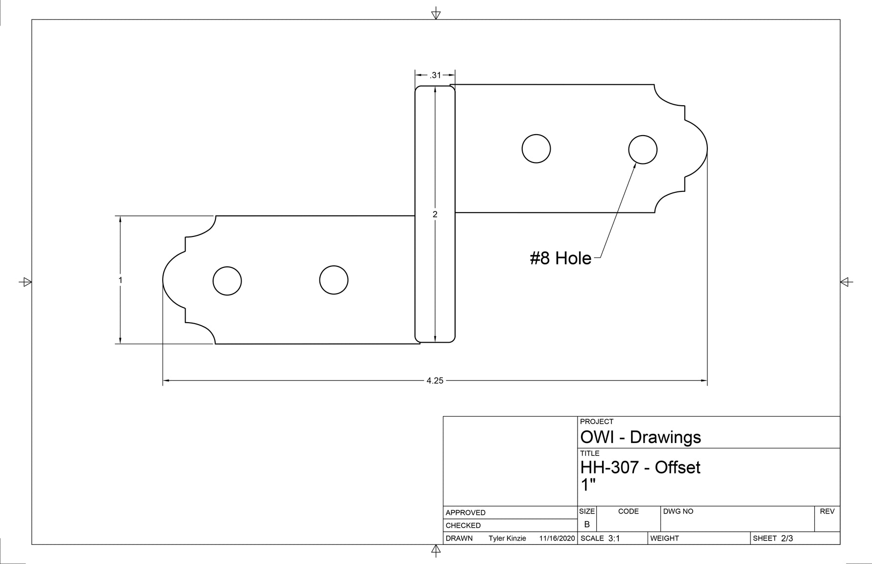 Classic Iron Offset Hinge