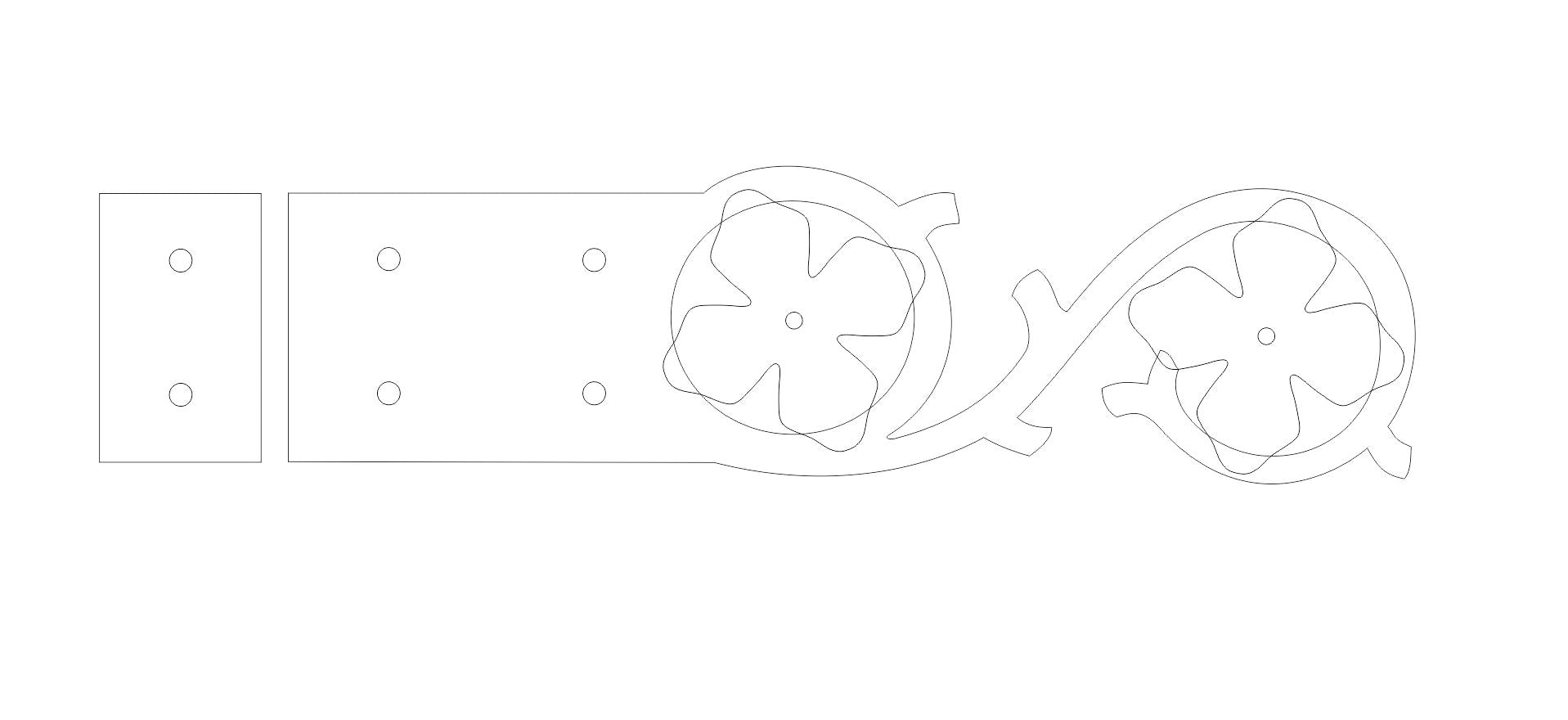 Finnish Folk Ironwork XL Functioning Hinge Strap