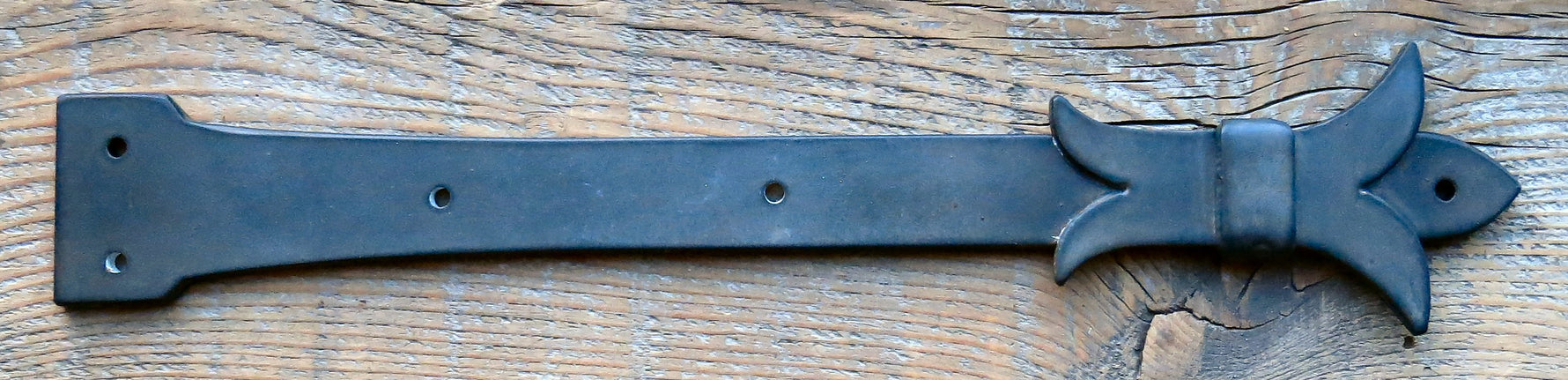 XL Babylonian Fleur De Lis Iron Faux Hinge Strap