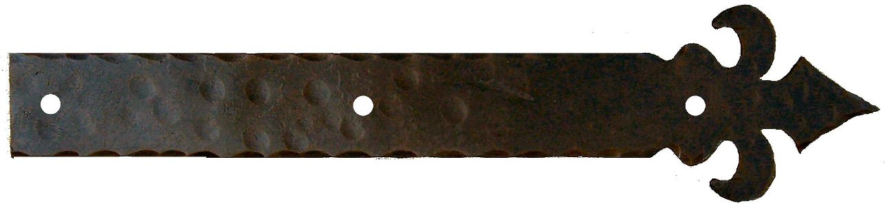 XL Dunmow Crest Fleur De Lis Fer Faux Charnière Sangle