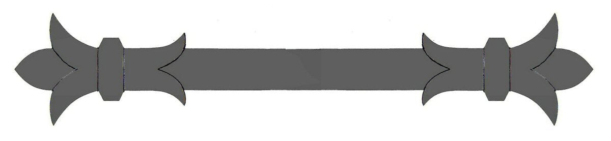 HISS-318 BABYLONIAN FLEUR DE LIS IRON STRAIGHT STRAP