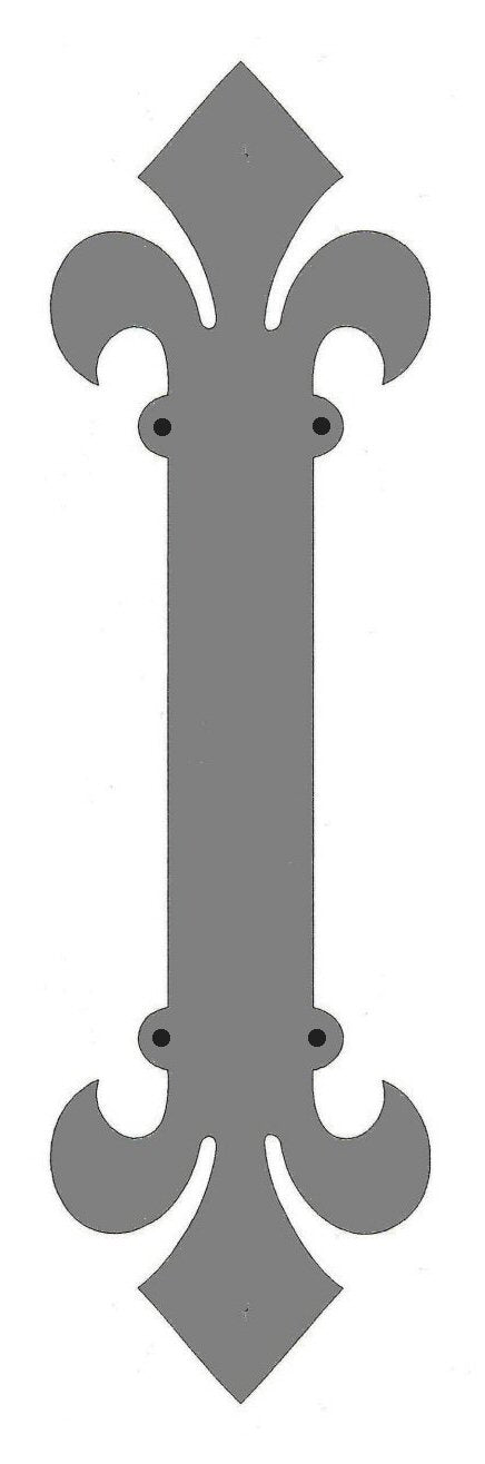 Dunmow Crest Fleur De Lis Iron Push Plate