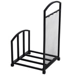 HomCom Firewood Log Rack Storage Holder Stand with Tool Kit Iron Indoor Outdoor - Black Fireplace Accessory